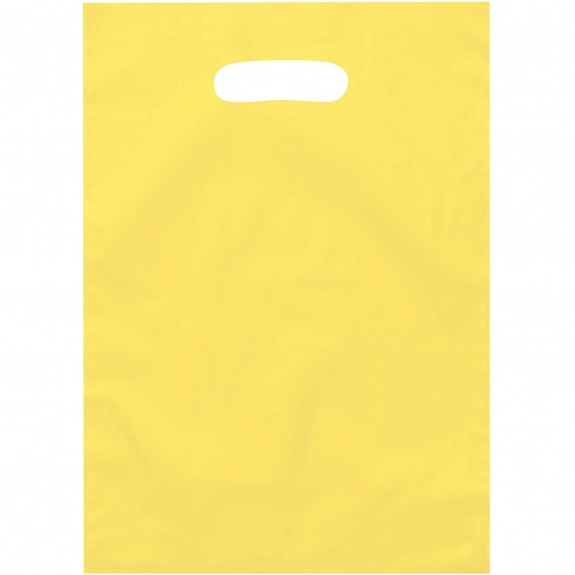 Yellow Die Cut Handle Frosted Promotional Plastic Bag
