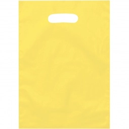 Yellow Die Cut Handle Frosted Promotional Plastic Bag
