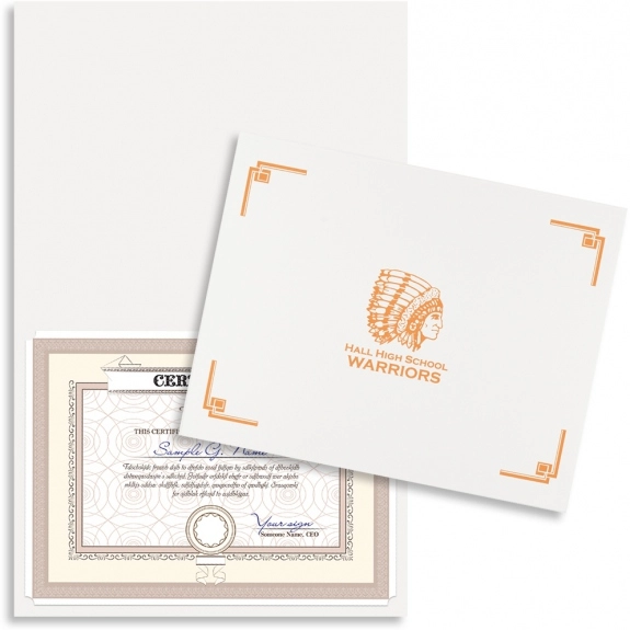 White Linen Certificate & Promotional Diploma Folder