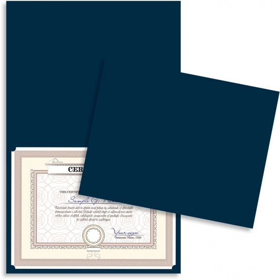 Navy Blue Linen Certificate & Promotional Diploma Folder 