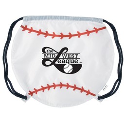 GameTime! Branded Baseball Drawstring Backpack - 17"w x 14.5"h