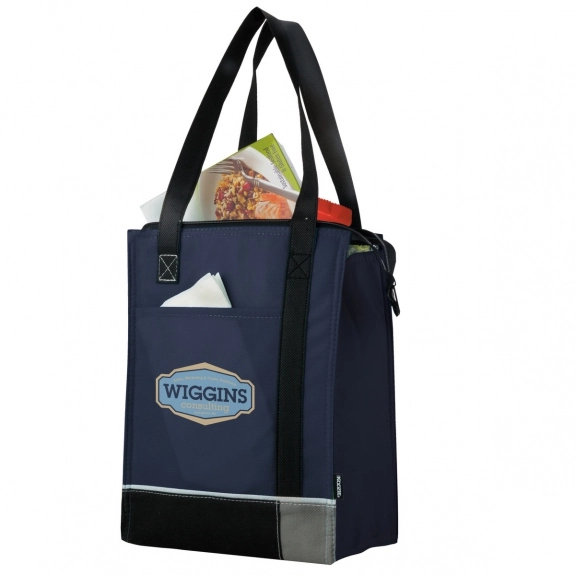 Navy Blue Koozie Three Tone Promo Lunch Bag