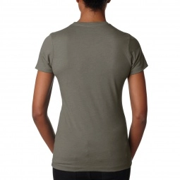 Back - Warm Gray Next Level CVC Logo T-Shirt - Women's