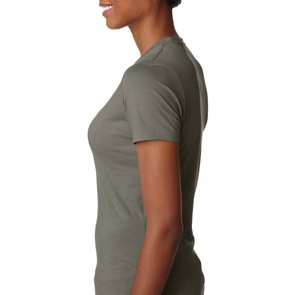 Side - Warm Gray Next Level CVC Logo T-Shirt - Women's