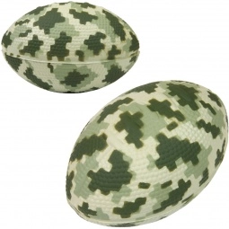 Camouflage Football Shaped Custom Stress Balls - 3.5"