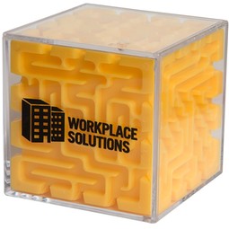 Yellow 6 Sided Cube Shaped Maze Customized Puzzle