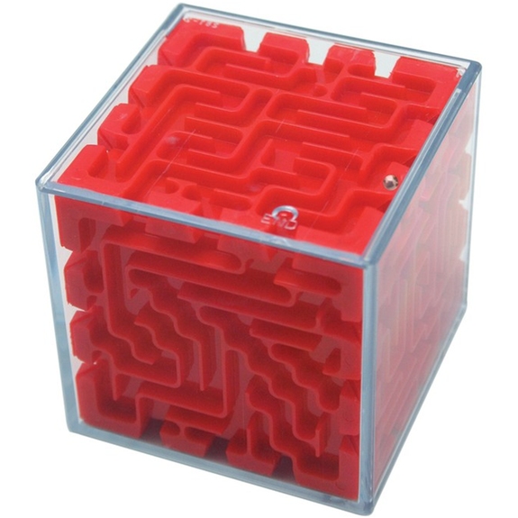 Red 6 Sided Cube Shaped Maze Customized Puzzle