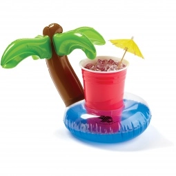 In Use - Palm Tree Lagoon Beverage Coaster