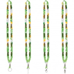Full Color Crimped Dye Sublimated Custom Lanyards - .5"w