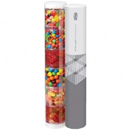 White Full Color Assorted Candies in Custom Tube Packaging