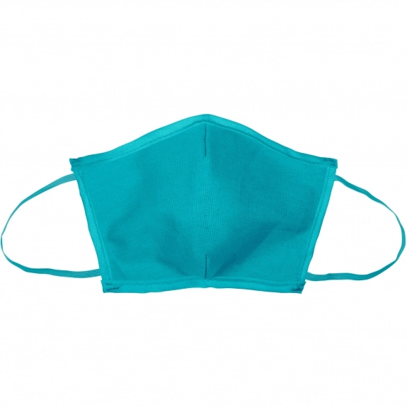 Pool Blue Colored Canvas Face Mask w/ Elastic Ear Loops