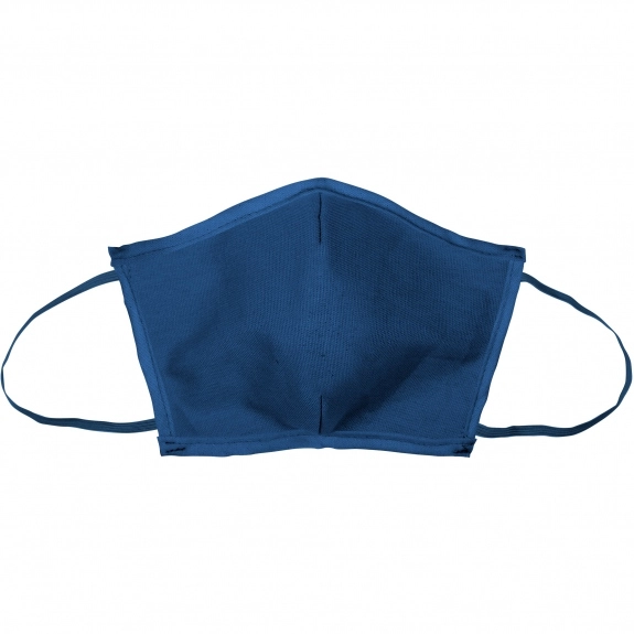 Sapphire Colored Canvas Face Mask w/ Elastic Ear Loops