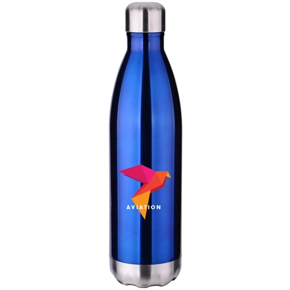 Blue Full Color Vacuum Insulated Stainless Steel Custom Water Bottle – 26 o