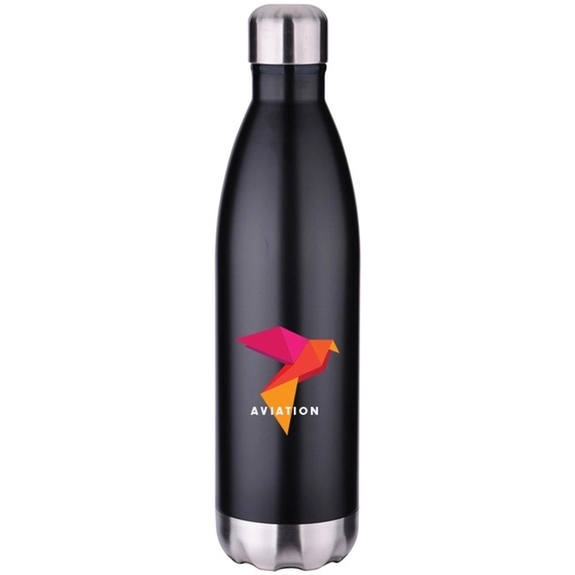 Matte Black Full Color Vacuum Insulated Stainless Steel Custom Water Bottle
