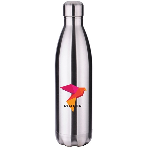 Silver Full Color Vacuum Insulated Stainless Steel Custom Water Bottle – 26