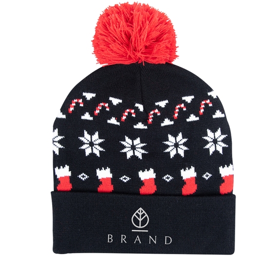 Black Ugly Sweater Custom Embroidered Beanie
