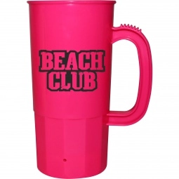 Neon Pink Plastic Beer Stein Custom Stadium Cup 