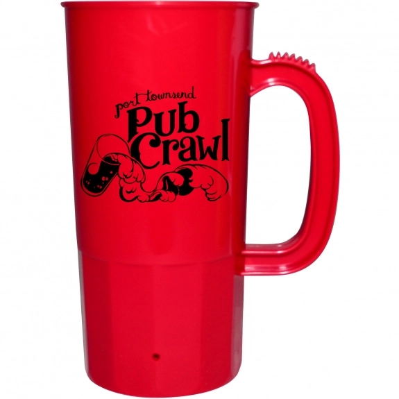 Red Plastic Beer Stein Custom Stadium Cup 