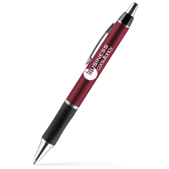 Burgundy Glossy Custom Pen w/ Rubber Grip