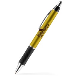 Gold Glossy Custom Pen w/ Rubber Grip