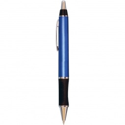 Blue Glossy Custom Pen w/ Rubber Grip