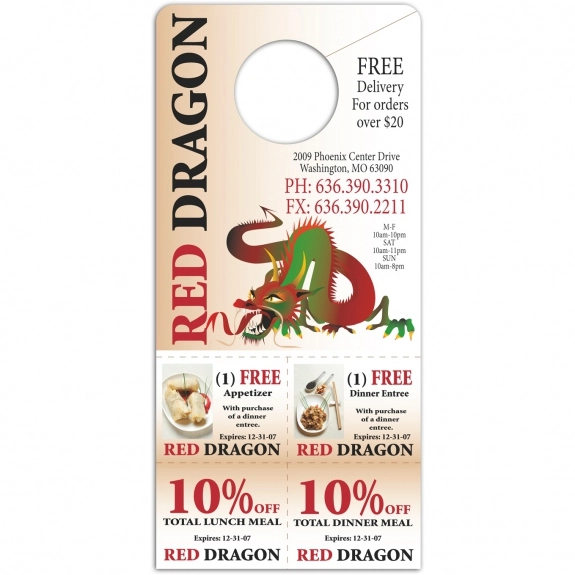 Full Color Cut Out Coupon Custom Door Hangers