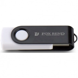 White/Black Laser Engraved Swing Custom USB Flash Drives