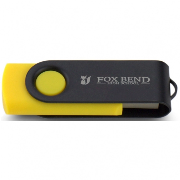 Yellow/Black Laser Engraved Swing Custom USB Flash Drives