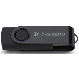 Black Laser Engraved Swing Custom USB Flash Drives