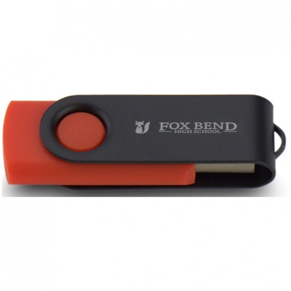 Red/Black Laser Engraved Swing Custom USB Flash Drives