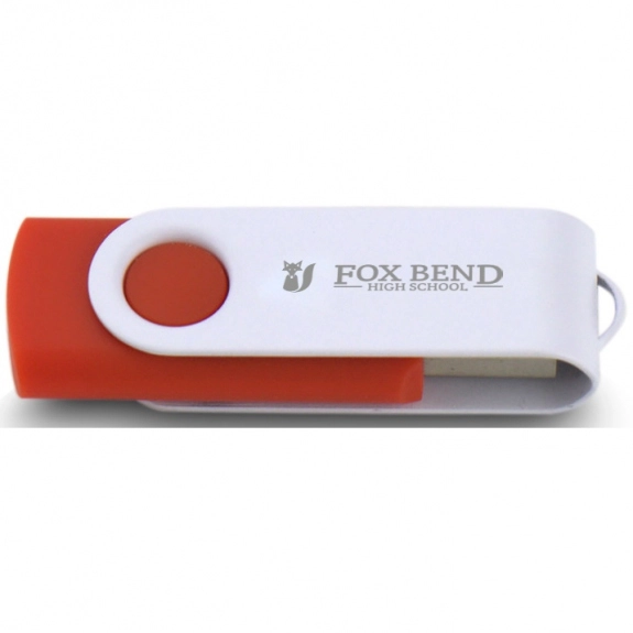 Red/White Laser Engraved Swing Custom USB Flash Drives
