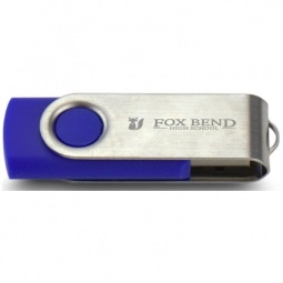 Blue/Silver Laser Engraved Swing Custom USB Flash Drives