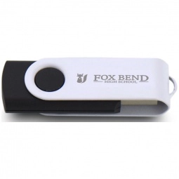 Black/White Laser Engraved Swing Custom USB Flash Drives