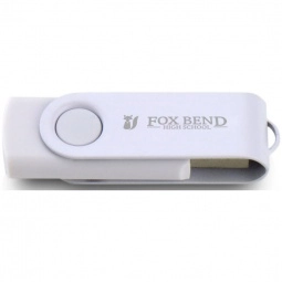 White Laser Engraved Swing Custom USB Flash Drives