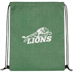 Green - Metallic Non-Woven Custom Drawstring Backpack - 13"w x 16.5"h