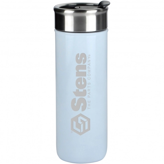 White Laser Engraved Stainless Vacuum Custom Tumbler - 18 oz.