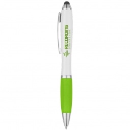 Lime Antimicrobial Custom Stylus Pen w/ Rubber Grip