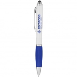Promotional Antimicrobial Custom Stylus Pen w/ Rubber Grip with Logo