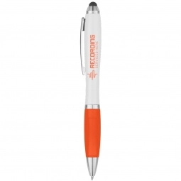 Orange Antimicrobial Custom Stylus Pen w/ Rubber Grip