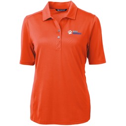 College Orange - Cutter & Buck Virtue Eco Pique Recycled Custom Polo - Wome