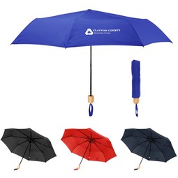 Group - rPET Canopy Umbrella w/ Bamboo Handle - 41"