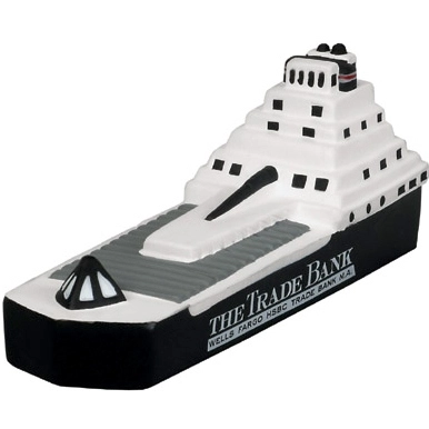 Gray, Black, and White Container Ship Promotional Stress Ball 
