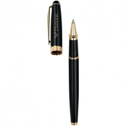 Black Bettoni Solid Engraved Rollerball Pen
