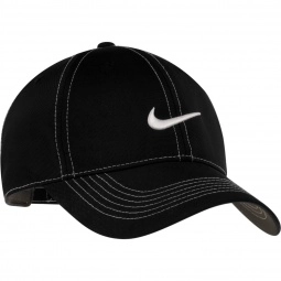 Black Nike Dri-FIT Swoosh Front Unstructured Custom Caps