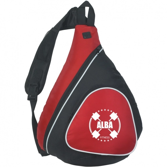 Red Mono Strap Promotional Backpack w/ Outside Mesh