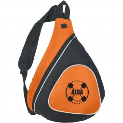 Orange Mono Strap Promotional Backpack w/ Outside Mesh