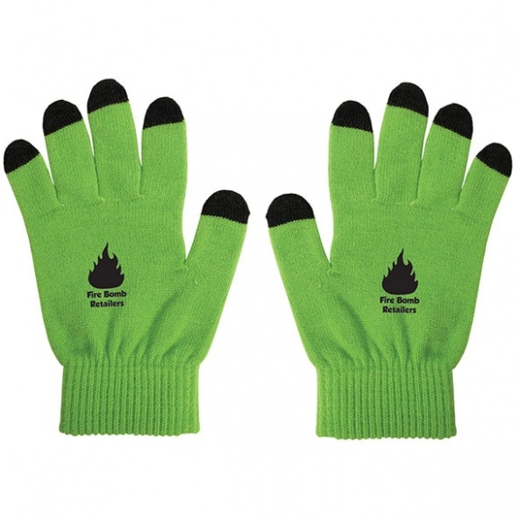 Lime/Black Touchscreen Winter Custom Gloves