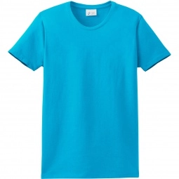 Aquatic Blue Port & Company Essential Logo T-Shirt - Women's - Light Colors