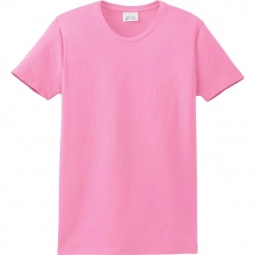 Candy Pink Port & Company Essential Logo T-Shirt - Women's - Light Colors