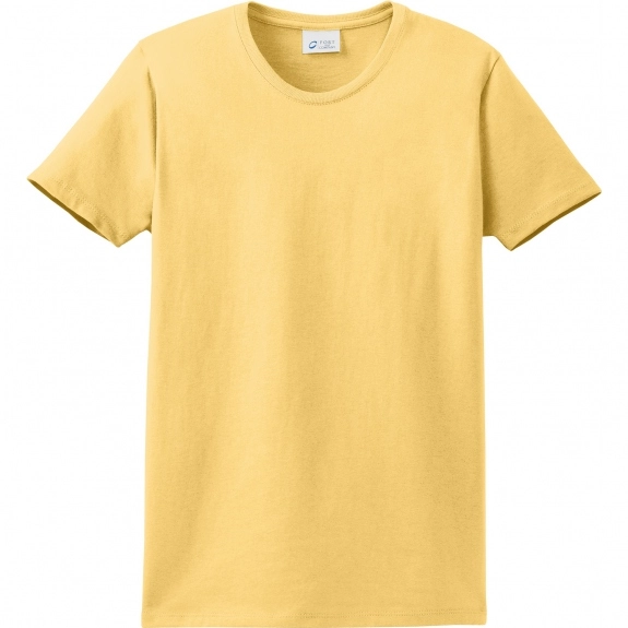 Daffodil Yellow Port & Company Essential Logo T-Shirt - Women's - Light Col